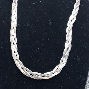 Vintage Sterling Silver Braided Necklace
